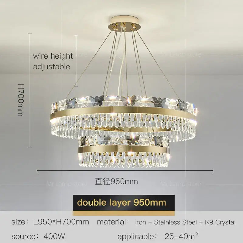 crystal butterfly living room luxury gold chandelier