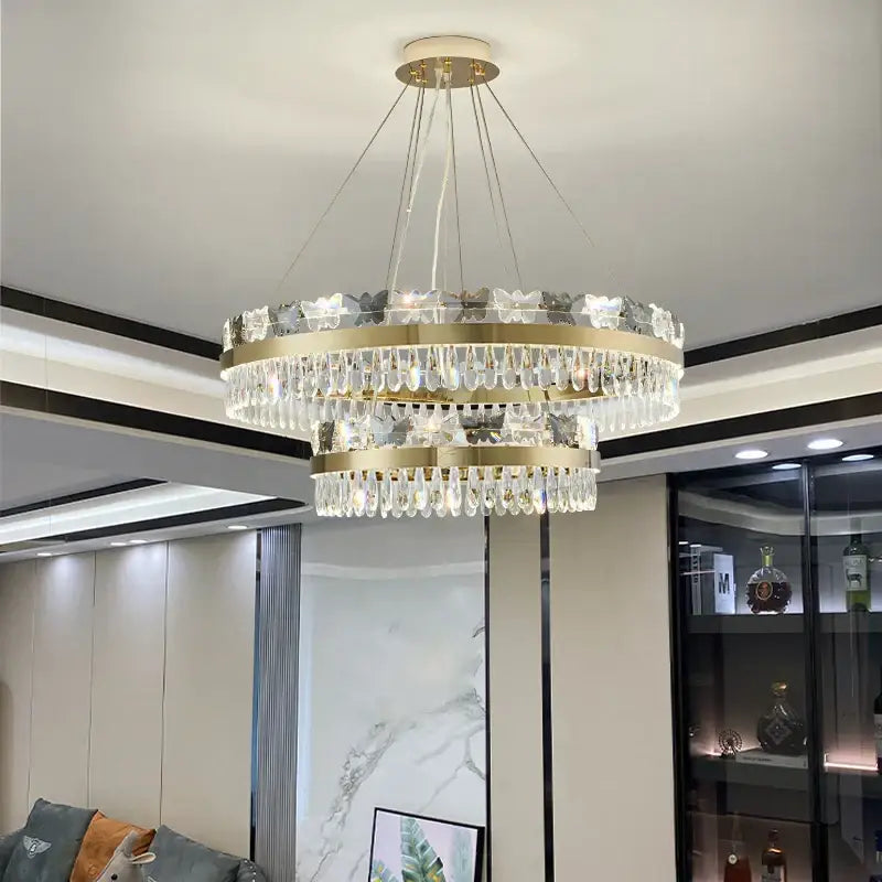 crystal butterfly living room luxury gold chandelier