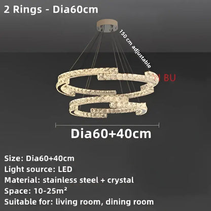 Modern crystal ceiling chandelier living room led light
