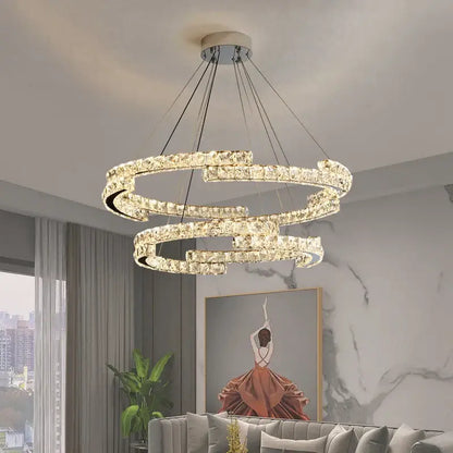 Modern crystal ceiling chandelier living room led light