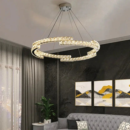 Modern crystal ceiling chandelier living room led light