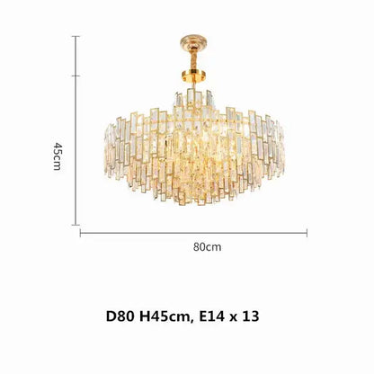 Modern gold crystal ceiling chandelier living room lighting