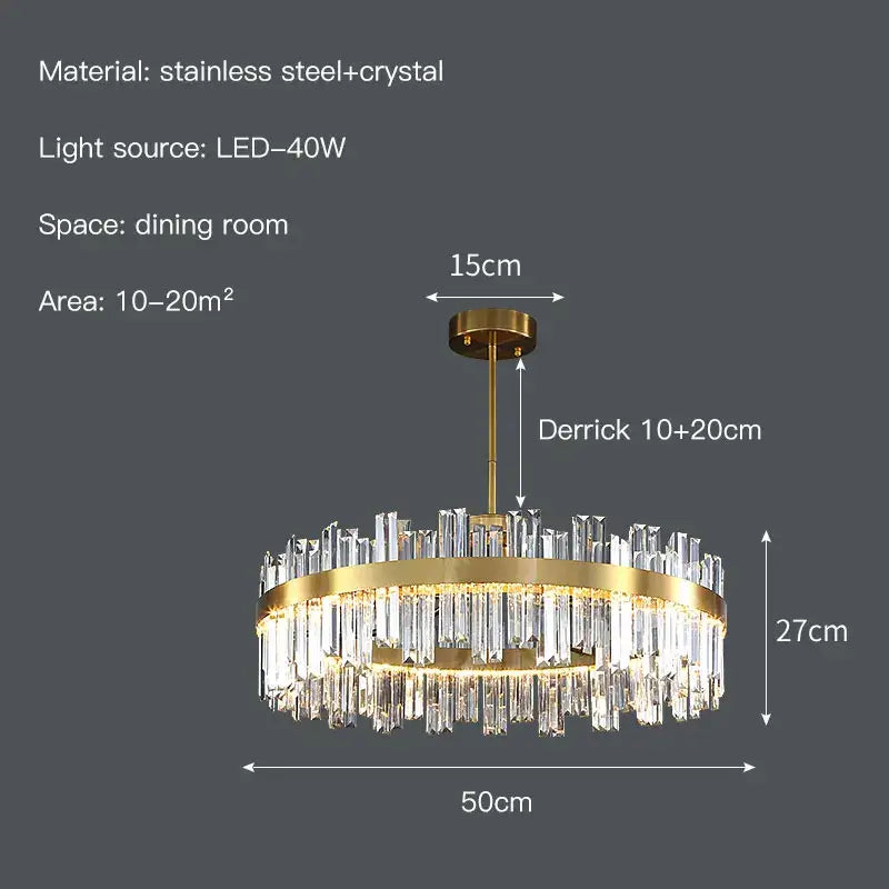 Modern gold crystal ceiling chandelier living room tiered pendant