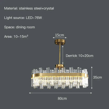 Modern gold crystal ceiling chandelier living room tiered pendant