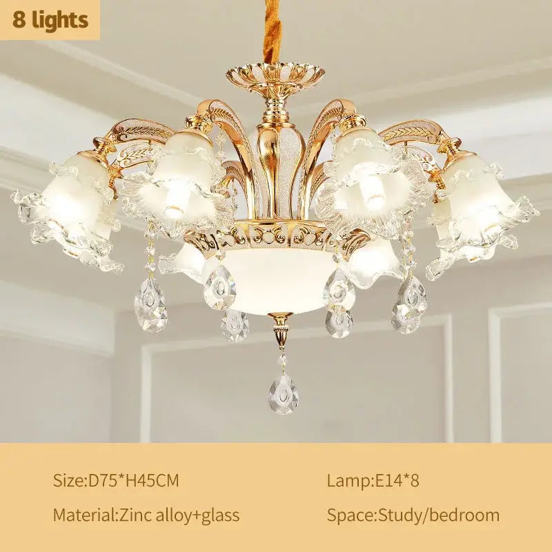 Modern luxury gold crystal ceiling chandelier for living room
