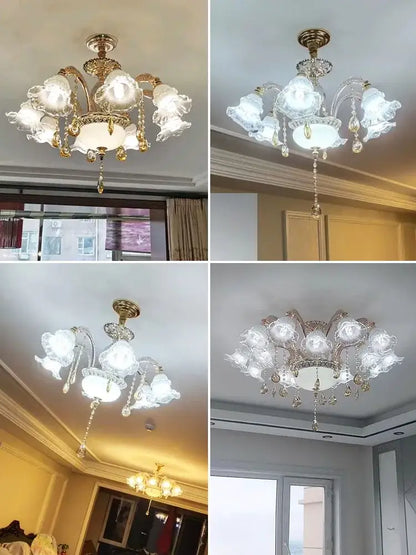 Modern luxury gold crystal ceiling chandelier for living room