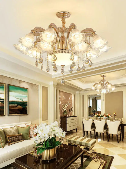 Modern luxury gold crystal ceiling chandelier for living room