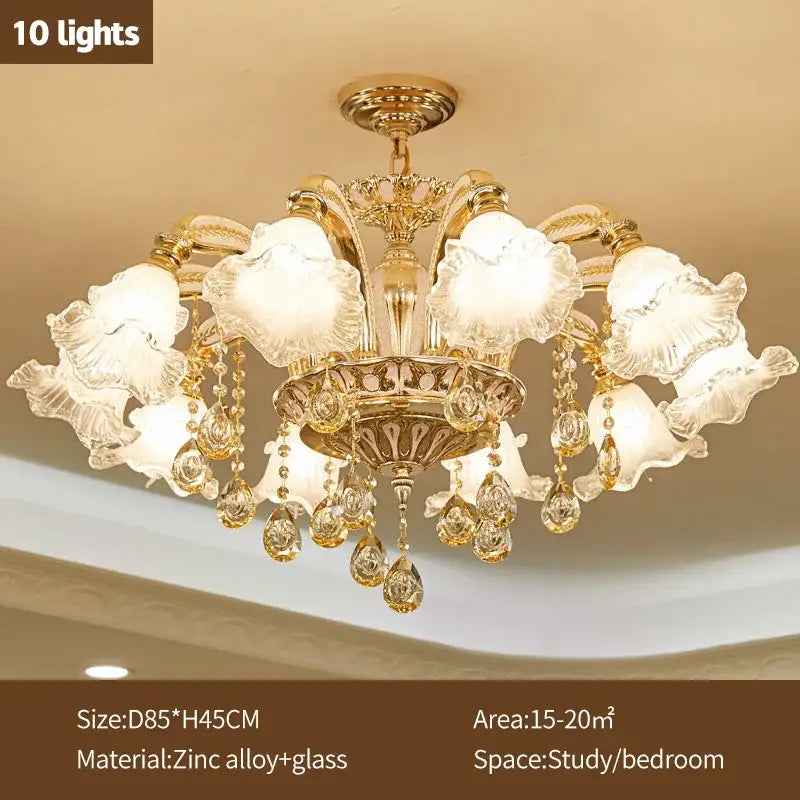 Modern luxury gold crystal ceiling chandelier for living room