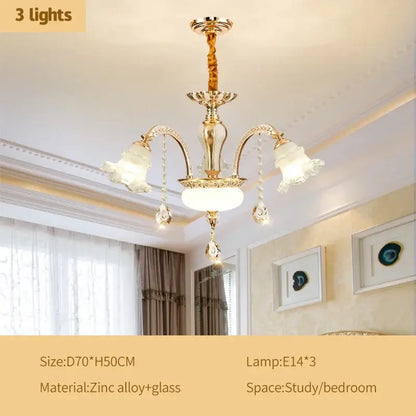 Modern luxury gold crystal ceiling chandelier for living room