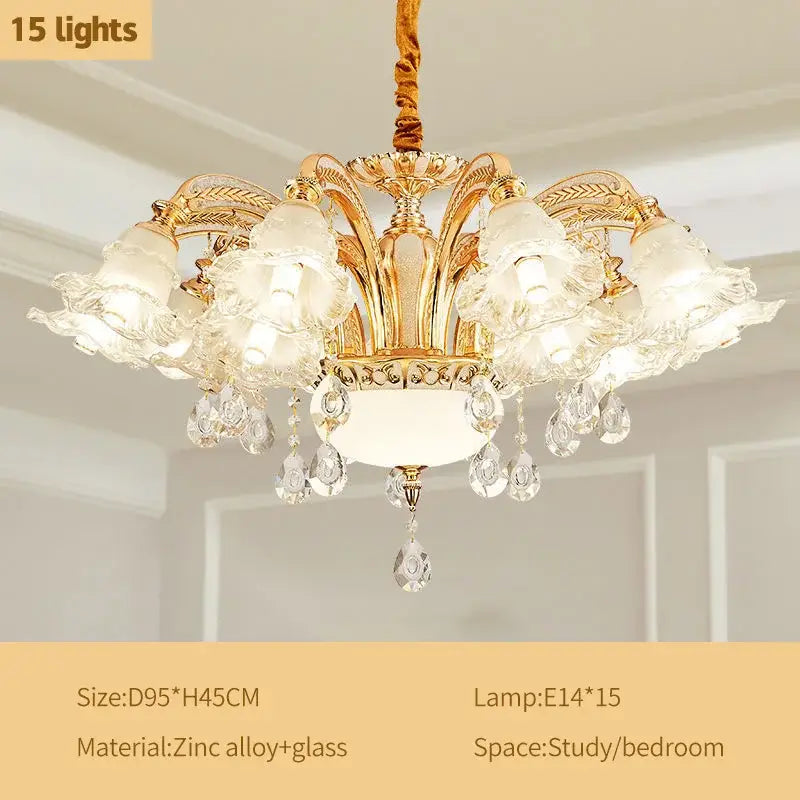 Modern luxury gold crystal ceiling chandelier for living room