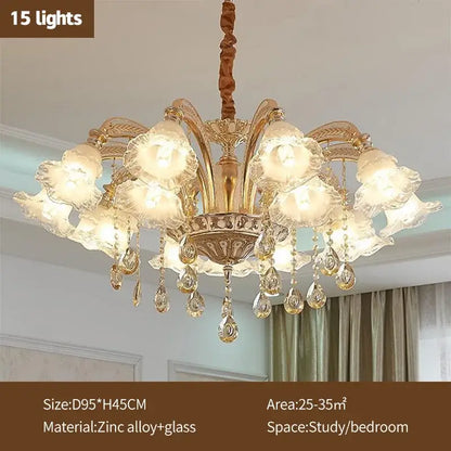 Modern luxury gold crystal ceiling chandelier for living room