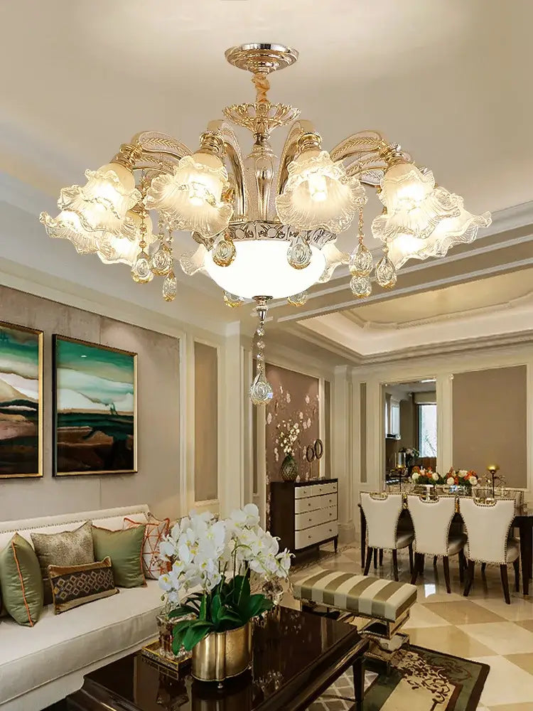 Modern luxury gold crystal ceiling chandelier for living room