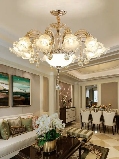 Modern luxury gold crystal ceiling chandelier for living room