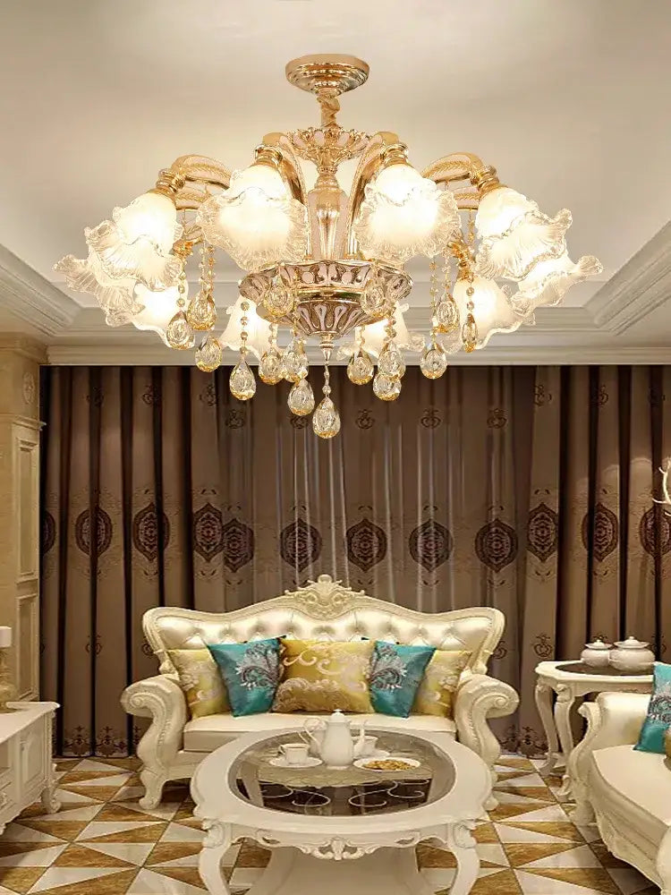 Modern luxury gold crystal ceiling chandelier for living room