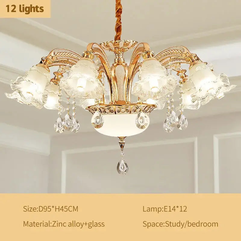 Modern luxury gold crystal ceiling chandelier for living room