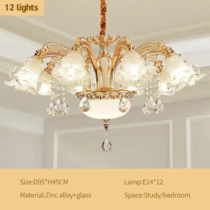 Modern luxury gold crystal ceiling chandelier for living room