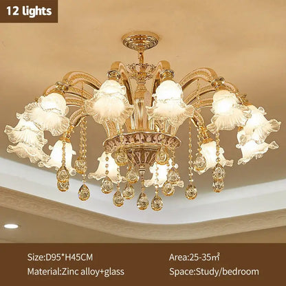 Modern luxury gold crystal ceiling chandelier for living room