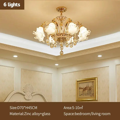 Modern luxury gold crystal ceiling chandelier for living room