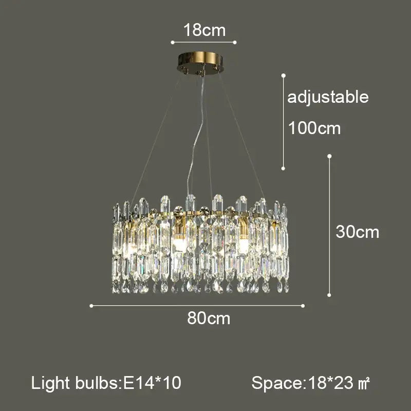 Postmodern gold crystal ceiling chandelier living room