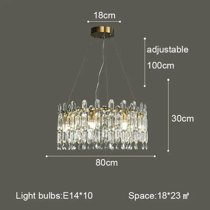 Postmodern gold crystal ceiling chandelier living room