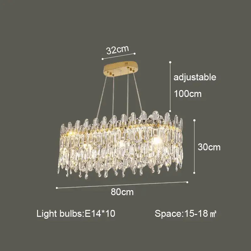 Postmodern gold crystal ceiling chandelier living room