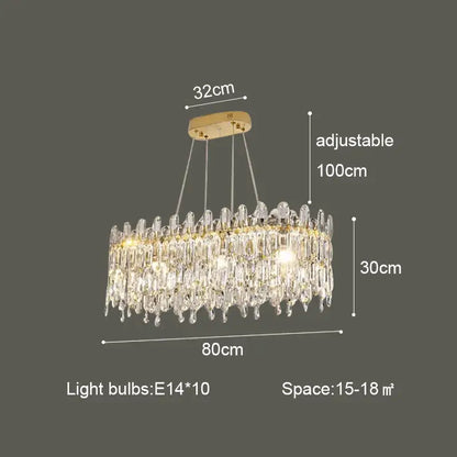 Postmodern gold crystal ceiling chandelier living room