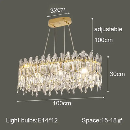 Postmodern gold crystal ceiling chandelier living room