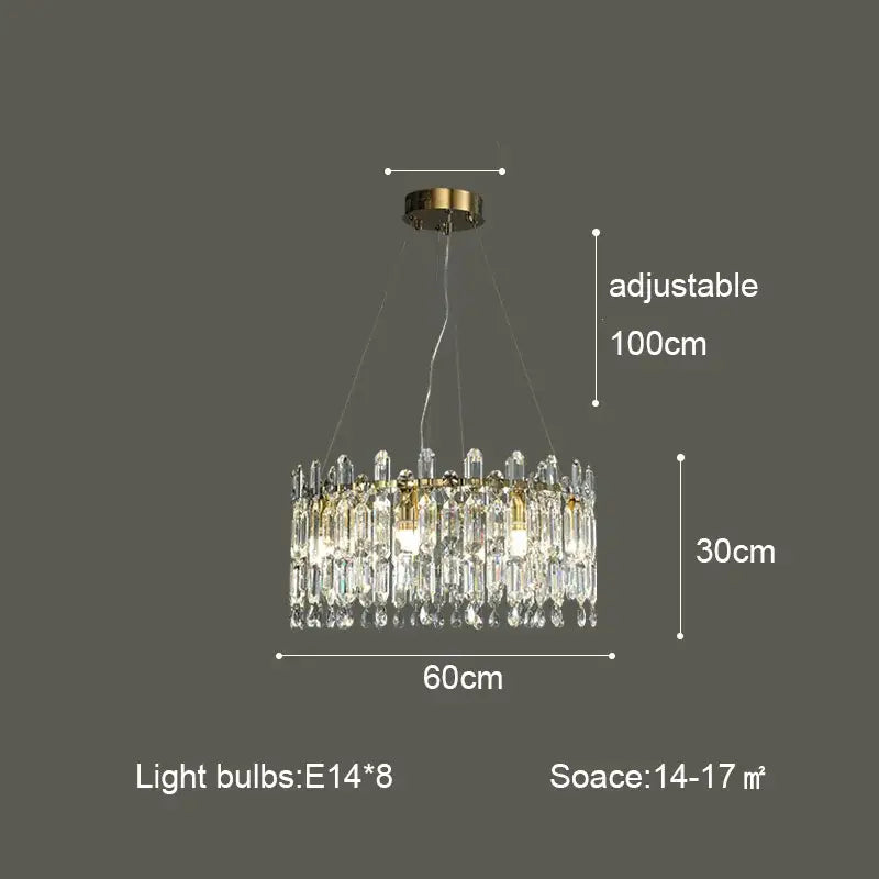 Postmodern gold crystal ceiling chandelier living room