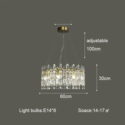 Postmodern gold crystal ceiling chandelier living room