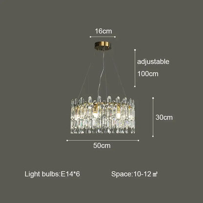 Postmodern gold crystal ceiling chandelier living room