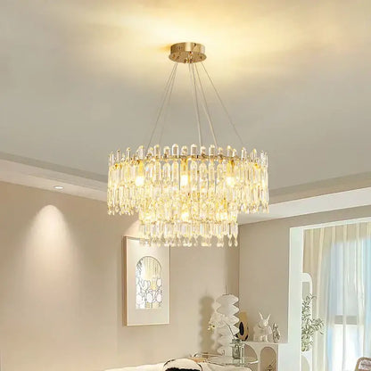 Postmodern gold crystal ceiling chandelier living room
