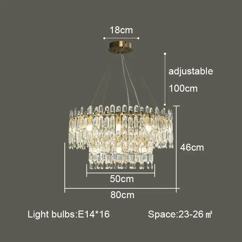 Postmodern gold crystal ceiling chandelier living room