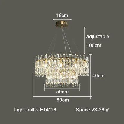 Postmodern gold crystal ceiling chandelier living room