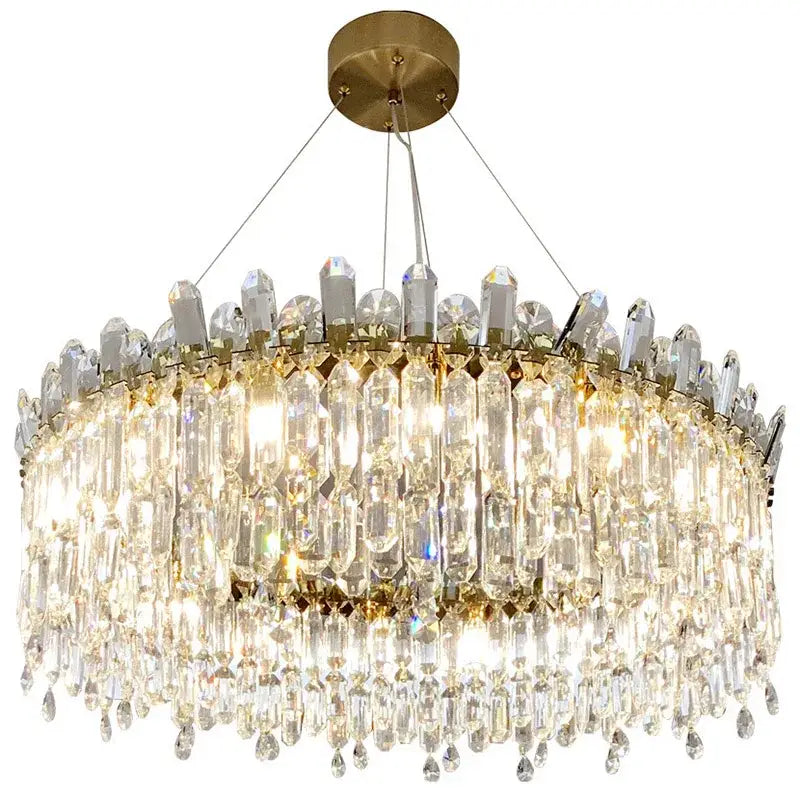 Postmodern gold crystal ceiling chandelier living room