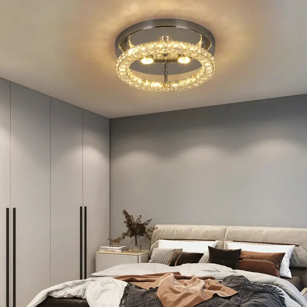 crystal ceiling fan with led light for living room