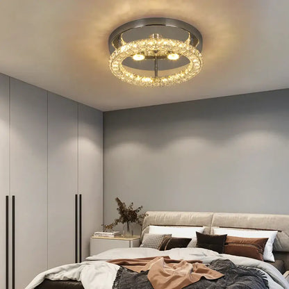 crystal ceiling fan with led light for living room