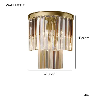 Luxury gold tiered crystal ceiling lamp living room chandelier