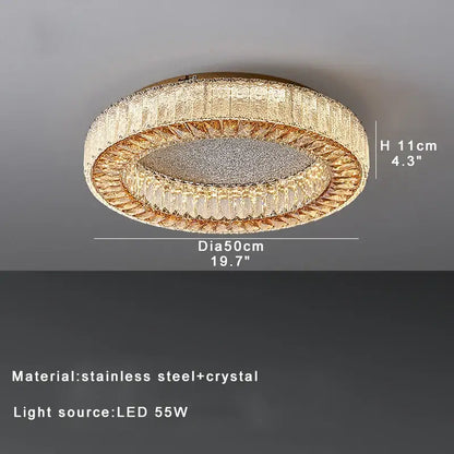 Luxury gold crystal ceiling lamp for living room