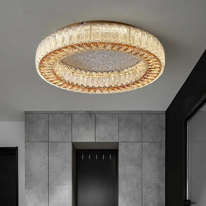 Luxury gold crystal ceiling lamp for living room