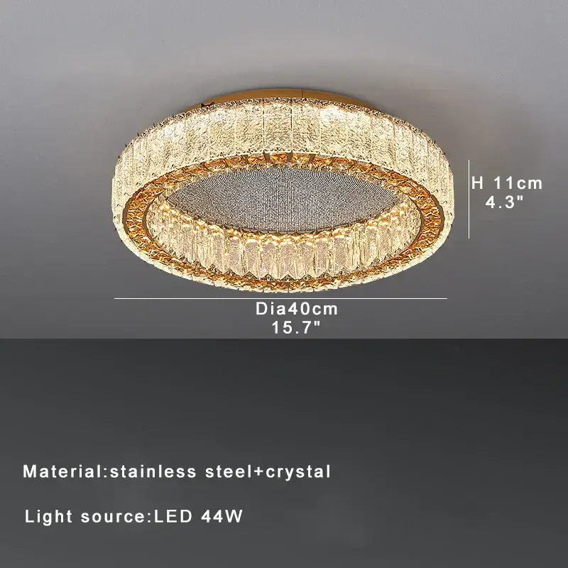 Luxury gold crystal ceiling lamp for living room