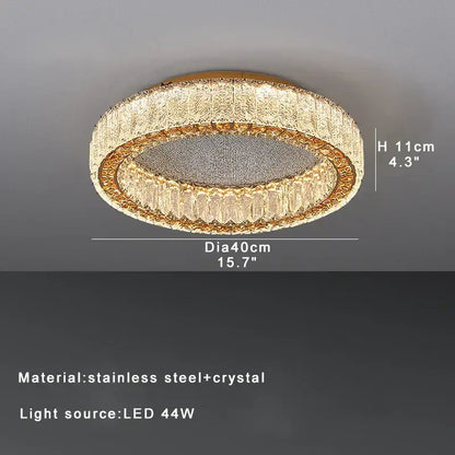 Luxury gold crystal ceiling lamp for living room