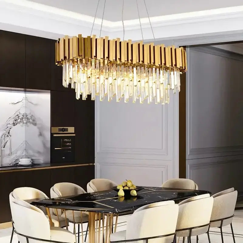 Modern luxury gold crystal ceiling lamp living room chandelier