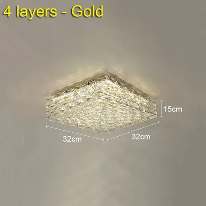 Modern geometric clear crystal ceiling lamp for living room