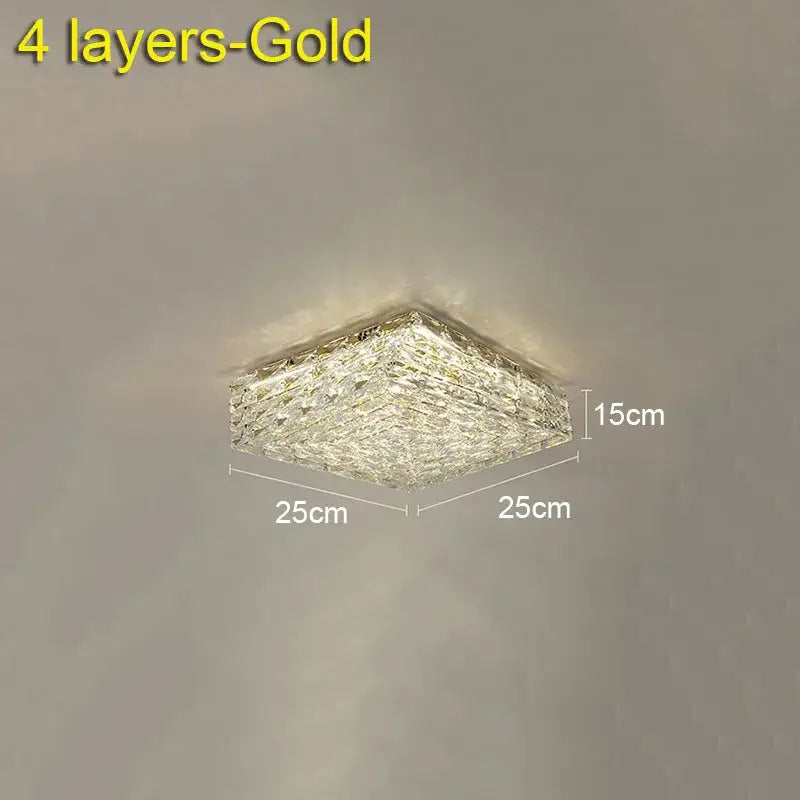 Modern geometric clear crystal ceiling lamp for living room
