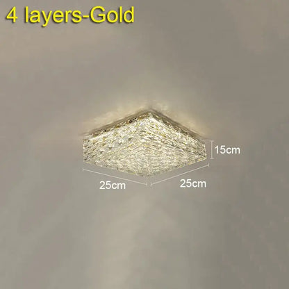 Modern geometric clear crystal ceiling lamp for living room