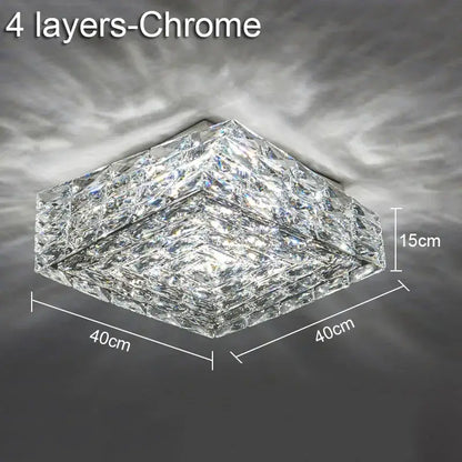 Modern geometric clear crystal ceiling lamp for living room