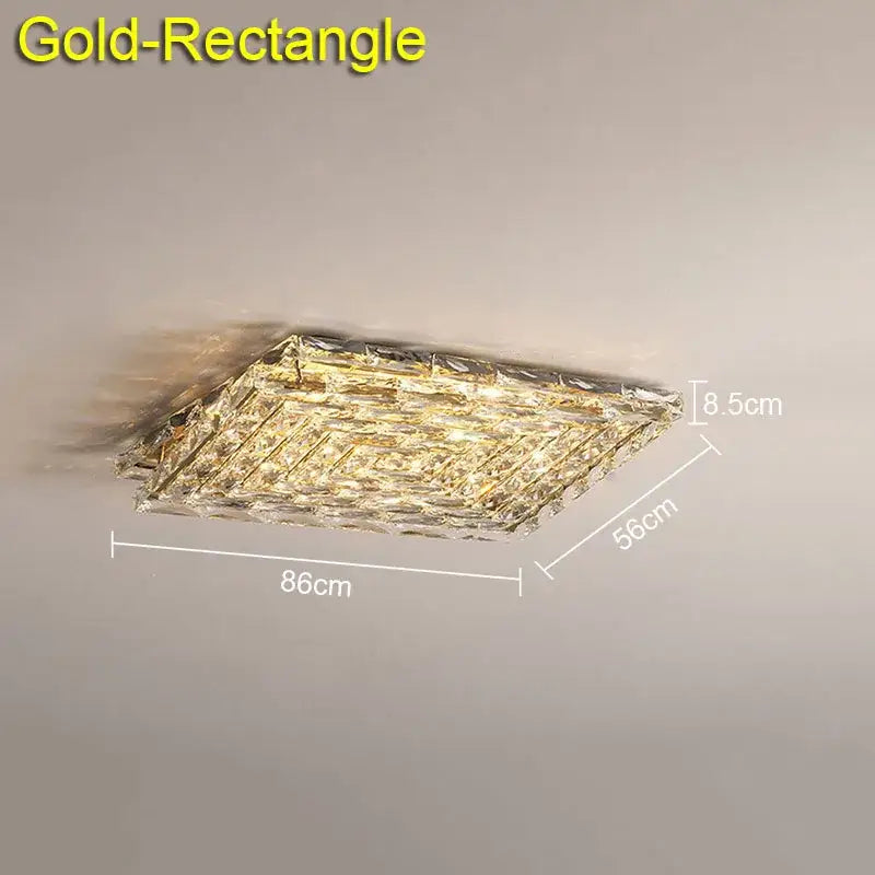 Modern geometric clear crystal ceiling lamp for living room