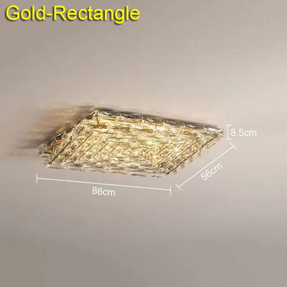 Modern geometric clear crystal ceiling lamp for living room