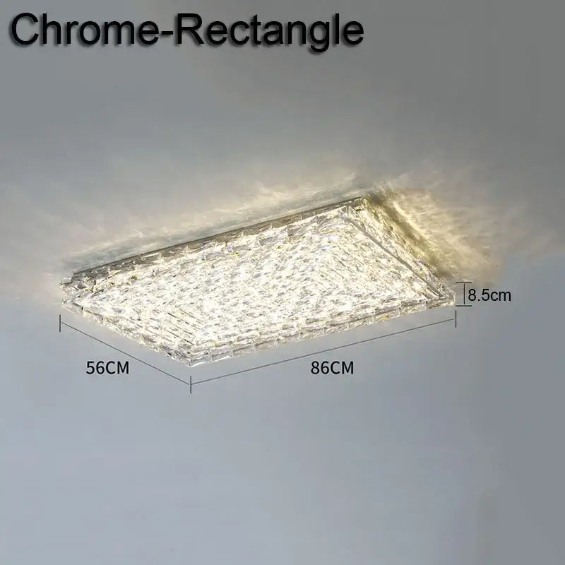 Modern geometric clear crystal ceiling lamp for living room
