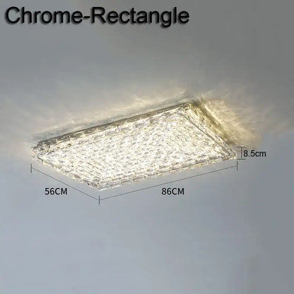 Modern geometric clear crystal ceiling lamp for living room